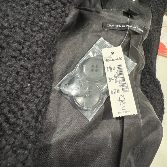 Madewell The Alonzo Coat in Bouclé Size XL color Black - Picture 6 of 8